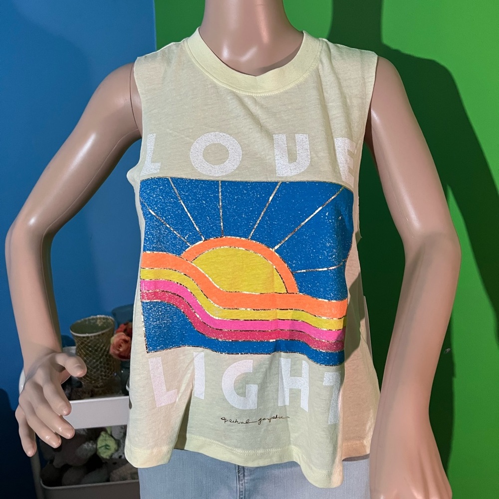 NWT $48 Spiritual Gangster | Love Light | Tank with Sun Graphic